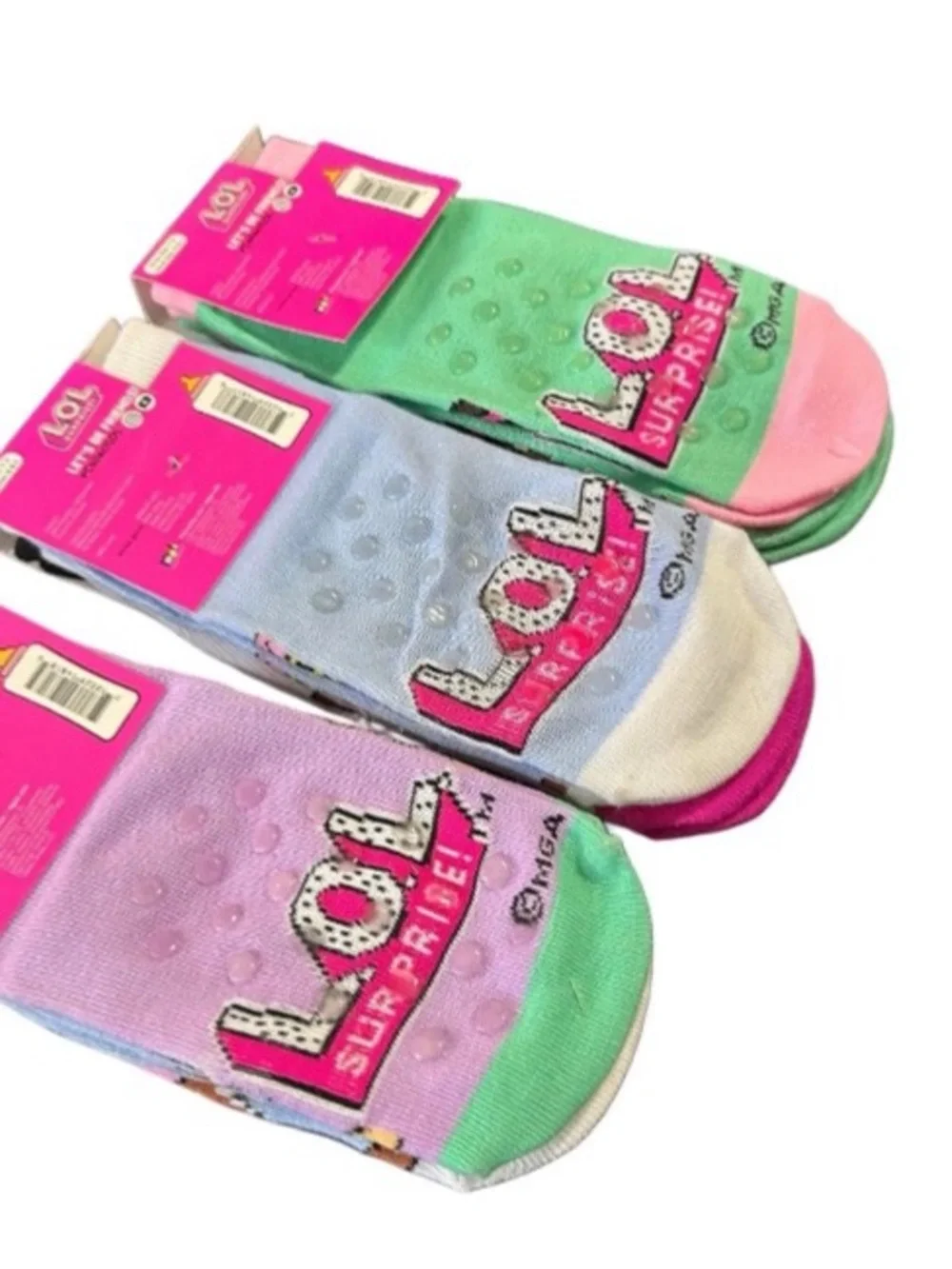 L.O.L. Doll Socks 6 Pairs Girls Shoe Size 7-3, Sock Size 6-8.5 New With Tags
